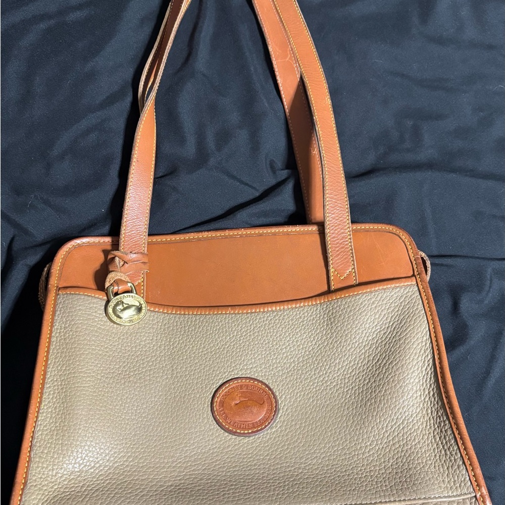 Dooney & Bourke Tan and Brown Leather Tote Bag
